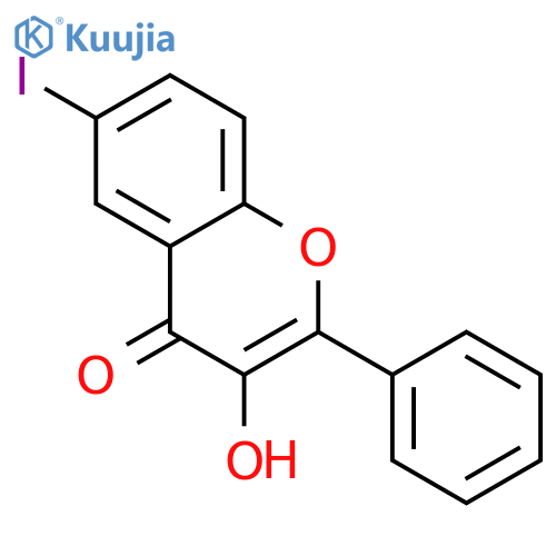 4H-1-BENZOPYRAN-4-ONE, 3-HYDROXY-6-IODO-2-PHENYL- structure