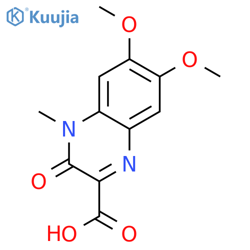 6,7-dimethoxy-4-methyl-3-oxo-3,4-dihydroquinoxaline-2-carboxylic acid structure