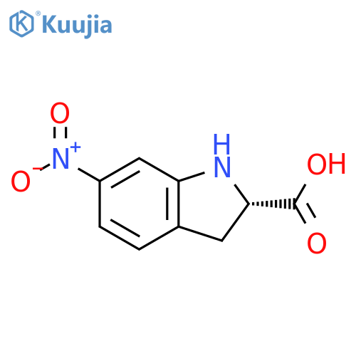 1H-Indole-2-carboxylic acid, 2,3-dihydro-6-nitro-, (2S)- structure