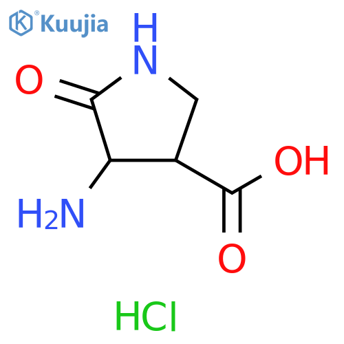 3-Pyrrolidinecarboxylic acid, 4-amino-5-oxo-, hydrochloride (1:1) structure