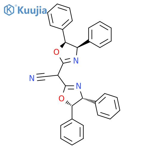 2,2-Bis((4R,5S)-4,5-diphenyl-4,5-dihydrooxazol-2-yl)acetonitrile structure