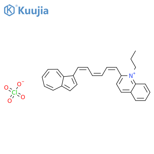 Quinolinium, 2-[6-(1-azulenyl)-1,3,5-hexatrienyl]-1-propyl-, perchlorate structure