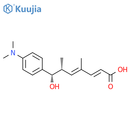 2,4-Heptadienoic acid, 7-[4-(dimethylamino)phenyl]-7-hydroxy-4,6-dimethyl-, [S-[R*,S*-(E,E)]]- (9CI) structure