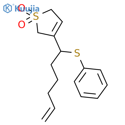 Thiophene, 2,5-dihydro-3-[1-(phenylthio)-5-hexenyl]-, 1,1-dioxide structure