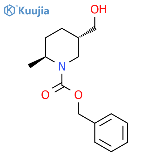 benzyl (2S,5S)-5-(hydroxymethyl)-2-methyl-piperidine-1-carboxylate structure