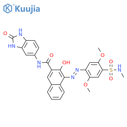 2-Naphthalenecarboxamide,N-(2,3-dihydro-2-oxo-1H-benzimidazol-5-yl)-4-[2-[2,5-dimethoxy-4-[(methylamino)sulfonyl]phenyl]diazenyl]-3-hydroxy- structure