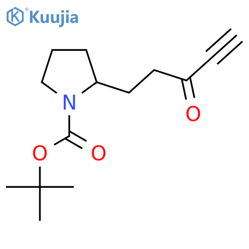 1-Pyrrolidinecarboxylic acid, 2-(3-oxo-4-pentyn-1-yl)-, 1,1-dimethylethyl ester structure