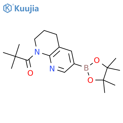 (8-Pivaloyl-5,6,7,8-tetrahydro-1,8-naphthyridin-3-yl)boronic acid pinacol ester structure