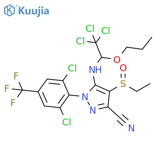 1H-Pyrazole-3-carbonitrile, 1-[2,6-dichloro-4-(trifluoromethyl)phenyl]-4-(ethylsulfinyl)-5-[(2,2,2-trichloro-1-propoxyethyl)amino]- structure