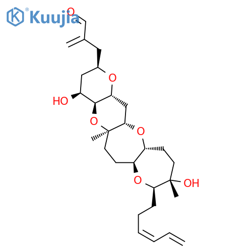 Oxepino[3,2-b]pyrano[2',3':5,6]pyrano[2,3-f]oxepin-2-propanal,9-(3Z)-3,5-hexadien-1-ylhexadecahydro-4,10-dihydroxy-5a,10-dimethyl-a-methylene-,(2R,4S,4aS,5aR,7aS,9R,10S,12aR,13aS,14aR)- structure