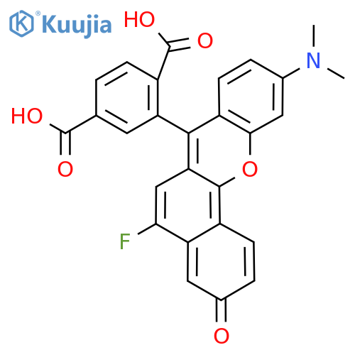 2-10-(Dimethylamino)-5-fluoro-3-oxo-3H-benzocxanthen-7-yl-1,4-benzenedicarboxylic Acid structure