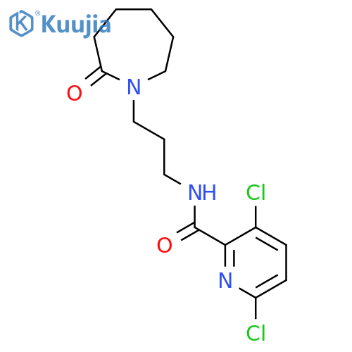 3,6-dichloro-N-[3-(2-oxoazepan-1-yl)propyl]pyridine-2-carboxamide structure
