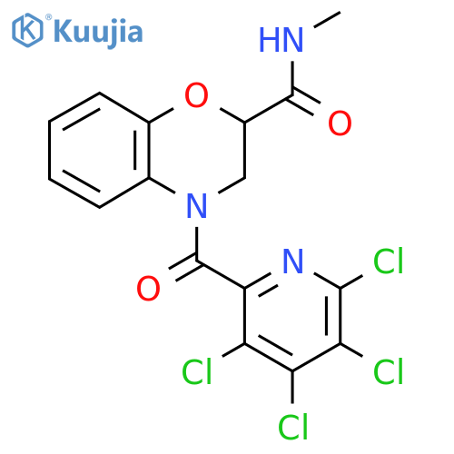 N-methyl-4-(3,4,5,6-tetrachloropyridine-2-carbonyl)-3,4-dihydro-2H-1,4-benzoxazine-2-carboxamide structure