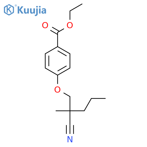 Benzoic acid, 4-[(2-cyano-2-methylpentyl)oxy]-, ethyl ester, (-)- structure