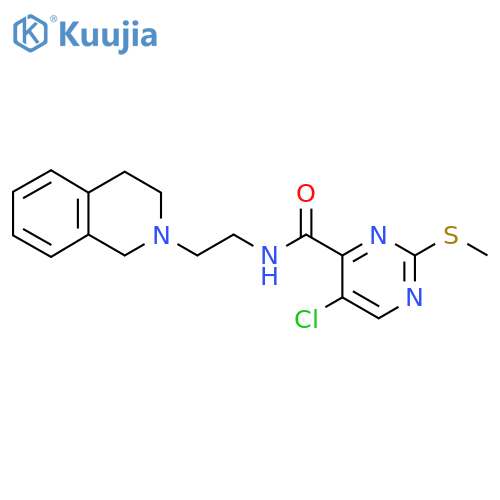 5-chloro-2-(methylsulfanyl)-N-[2-(1,2,3,4-tetrahydroisoquinolin-2-yl)ethyl]pyrimidine-4-carboxamide structure