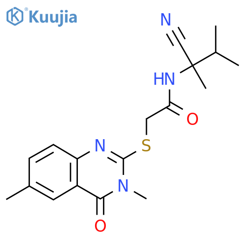 N-(1-cyano-1,2-dimethylpropyl)-2-(3,6-dimethyl-4-oxo-3,4-dihydroquinazolin-2-yl)sulfanylacetamide structure