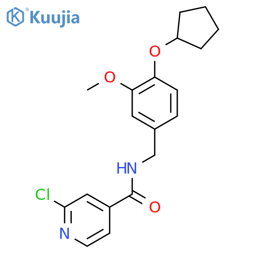 2-chloro-N-{[4-(cyclopentyloxy)-3-methoxyphenyl]methyl}pyridine-4-carboxamide structure