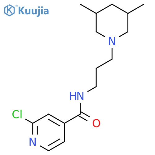 2-chloro-N-[3-(3,5-dimethylpiperidin-1-yl)propyl]pyridine-4-carboxamide structure