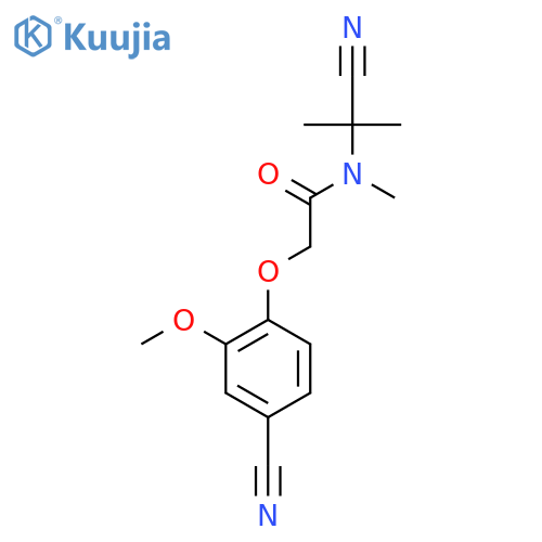N-(1-cyano-1-methylethyl)-2-(4-cyano-2-methoxyphenoxy)-N-methylacetamide structure