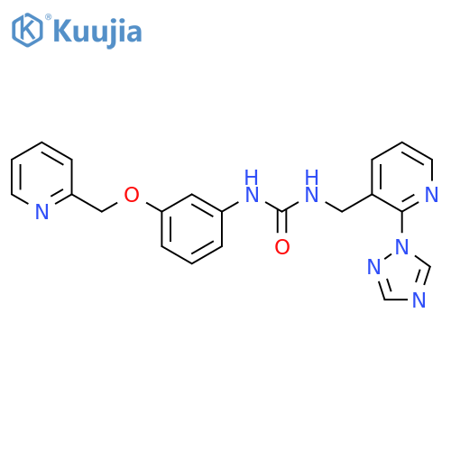 1-[[2-(1H-1,2,4-Triazol-1-yl)pyridin-3-yl]methyl]-3-[3-(pyridin-2-ylmethoxy)phenyl]urea structure