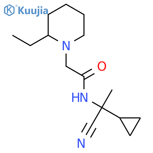 N-(1-cyano-1-cyclopropylethyl)-2-(2-ethylpiperidin-1-yl)acetamide structure