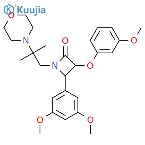 4-(3,5-Dimethoxyphenyl)-3-(3-methoxyphenoxy)-1-[2-methyl-2-(morpholin-4-yl)propyl]azetidin-2-one structure