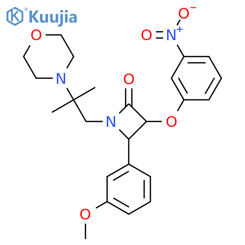 4-(3-Methoxyphenyl)-1-[2-methyl-2-(morpholin-4-yl)propyl]-3-(3-nitrophenoxy)azetidin-2-one structure