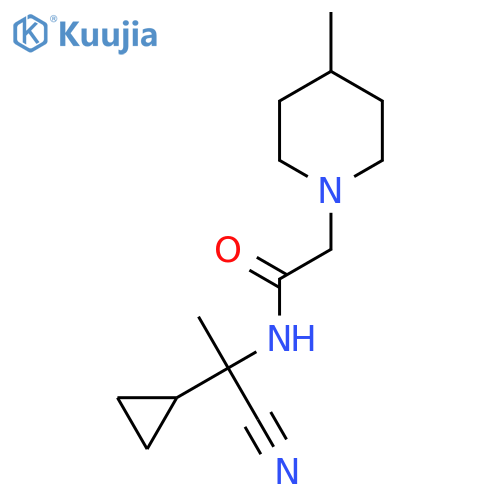 N-(1-cyano-1-cyclopropylethyl)-2-(4-methylpiperidin-1-yl)acetamide structure