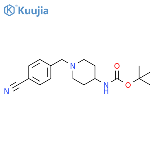 tert-Butyl 1-(4-cyanobenzyl)piperidin-4-ylcarbamate structure