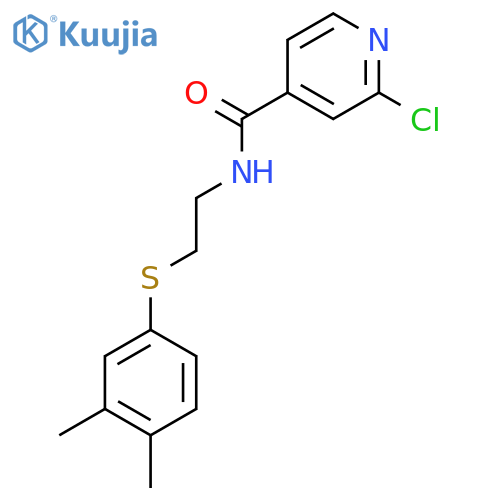 2-chloro-N-{2-[(3,4-dimethylphenyl)sulfanyl]ethyl}pyridine-4-carboxamide structure