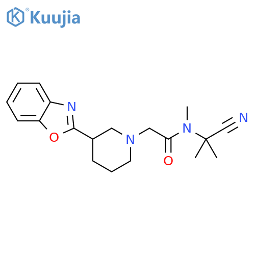 1-Piperidineacetamide, 3-(2-benzoxazolyl)-N-(1-cyano-1-methylethyl)-N-methyl- structure