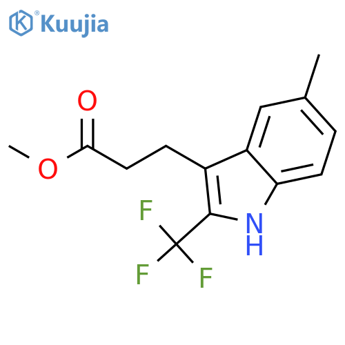 Methyl 3-(5-methyl-2-(trifluoromethyl)-1H-indol-3-yl)propanoate structure