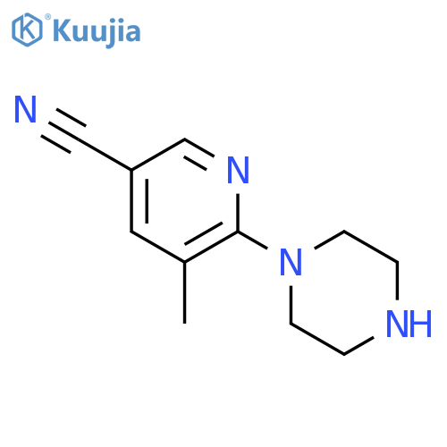 5-methyl-6-(1-piperazinyl)-3-Pyridinecarbonitrile structure