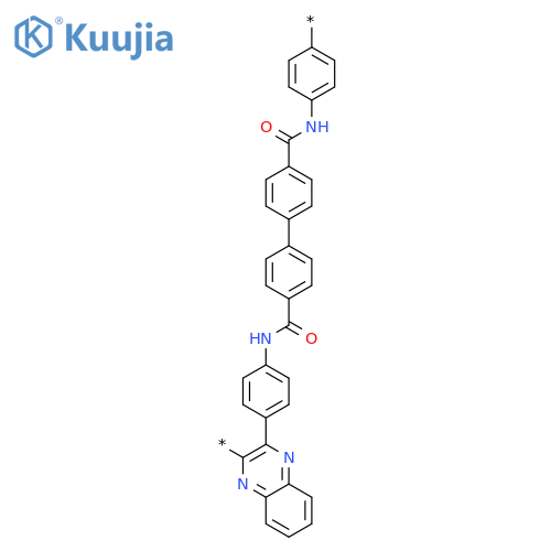 Poly(2,3-quinoxalinediyl-1,4-phenyleneiminocarbonyl[1,1'-biphenyl]-4,4'-diylcarbonylimino-1,4-phenylene) structure