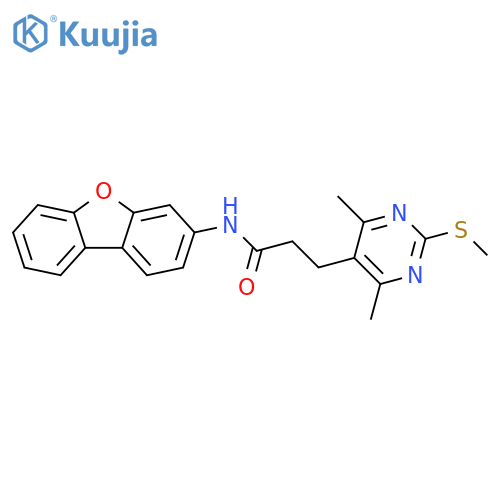 5-Pyrimidinepropanamide, N-3-dibenzofuranyl-4,6-dimethyl-2-(methylthio)- structure