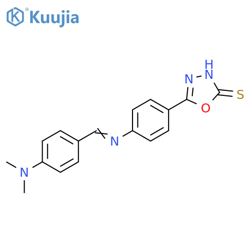 1,3,4-Oxadiazole-2(3H)-thione, 5-[4-[[[4-(dimethylamino)phenyl]methylene]amino]phenyl]- structure