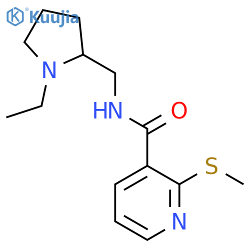 N-(1-ethylpyrrolidin-2-yl)methyl-2-(methylsulfanyl)pyridine-3-carboxamide structure