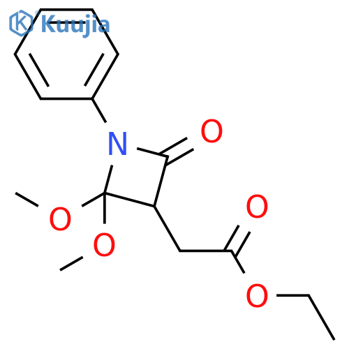 3-Azetidineacetic acid, 2,2-dimethoxy-4-oxo-1-phenyl-, ethyl ester structure