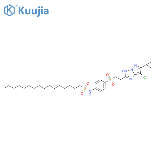 1-Hexadecanesulfonamide,N-[4-[[2-[7-chloro-6-(1,1-dimethylethyl)-1H-pyrazolo[1,5-b][1,2,4]triazol-2-yl]ethyl]sulfonyl]phenyl]- structure