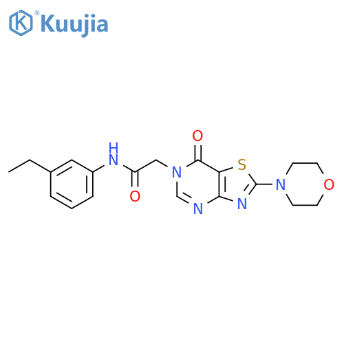 N-(3-ethylphenyl)-2-[2-(morpholin-4-yl)-7-oxo-6H,7H-[1,3]thiazolo[4,5-d]pyrimidin-6-yl]acetamide structure