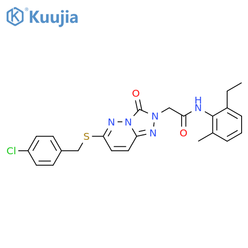 2-(6-{[(4-chlorophenyl)methyl]sulfanyl}-3-oxo-2H,3H-[1,2,4]triazolo[4,3-b]pyridazin-2-yl)-N-(2-ethyl-6-methylphenyl)acetamide structure