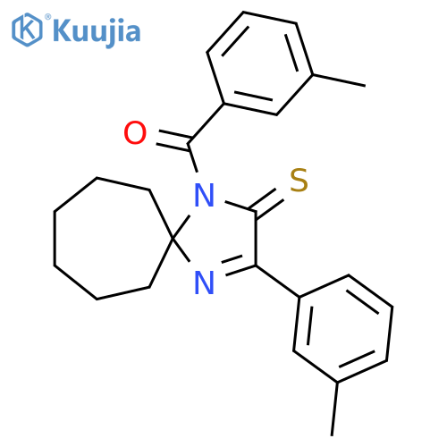 1-(3-Methylbenzoyl)-3-(3-methylphenyl)-1,4-diazaspiro[4.6]undec-3-ene-2-thione structure