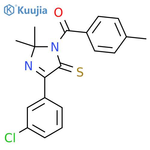 4-(3-chlorophenyl)-2,2-dimethyl-1-(4-methylbenzoyl)-2,5-dihydro-1H-imidazole-5-thione structure