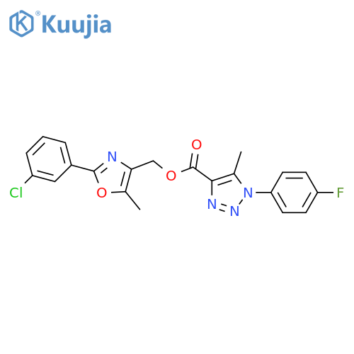 [2-(3-chlorophenyl)-5-methyl-1,3-oxazol-4-yl]methyl 1-(4-fluorophenyl)-5-methyl-1H-1,2,3-triazole-4-carboxylate structure