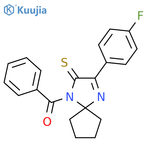 1-benzoyl-3-(4-fluorophenyl)-1,4-diazaspiro4.4non-3-ene-2-thione structure