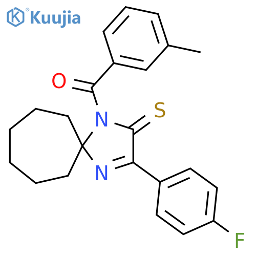 3-(4-fluorophenyl)-1-(3-methylbenzoyl)-1,4-diazaspiro4.6undec-3-ene-2-thione structure
