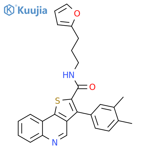 3-(3,4-dimethylphenyl)-N-[3-(furan-2-yl)propyl]thieno[3,2-c]quinoline-2-carboxamide structure