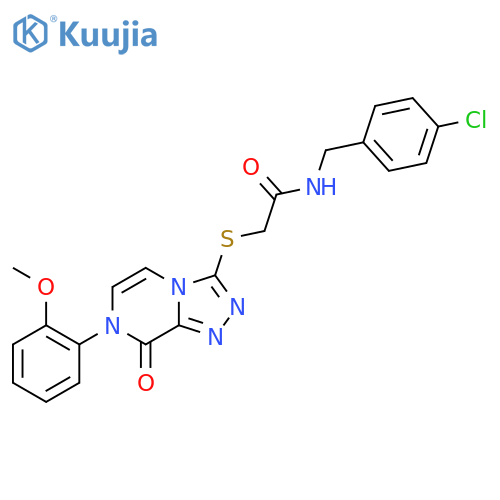 N-[(4-chlorophenyl)methyl]-2-{[7-(2-methoxyphenyl)-8-oxo-7H,8H-[1,2,4]triazolo[4,3-a]pyrazin-3-yl]sulfanyl}acetamide structure