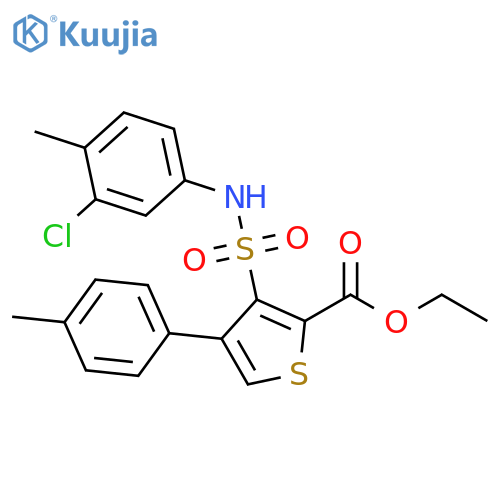 ethyl 3-[(3-chloro-4-methylphenyl)sulfamoyl]-4-(4-methylphenyl)thiophene-2-carboxylate structure