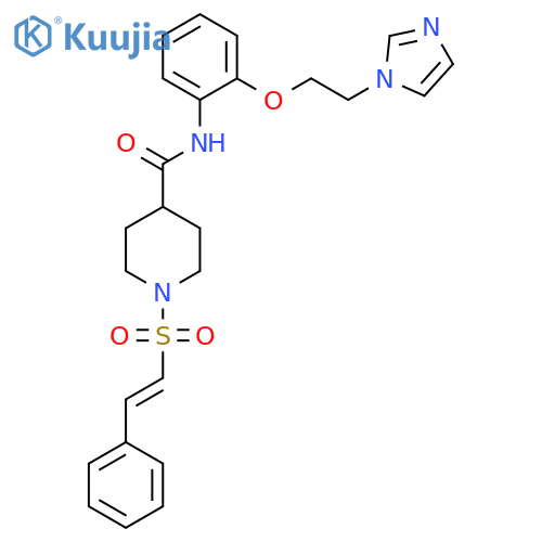 N-{2-[2-(1H-imidazol-1-yl)ethoxy]phenyl}-1-(2-phenylethenesulfonyl)piperidine-4-carboxamide structure